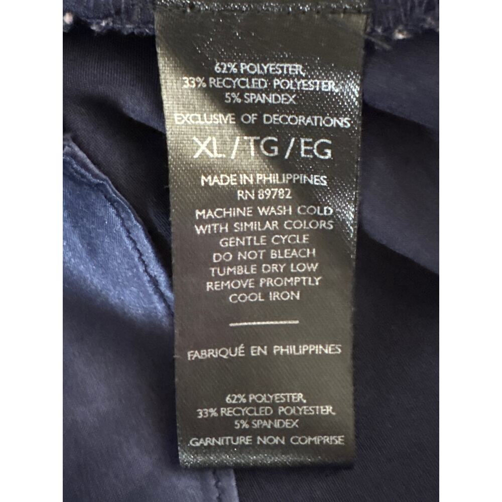 Natori Slip Dress Satin Dark Blue Glamour Scoop Neck Women XL Minimalist Strappy - Picture 7 of 7
